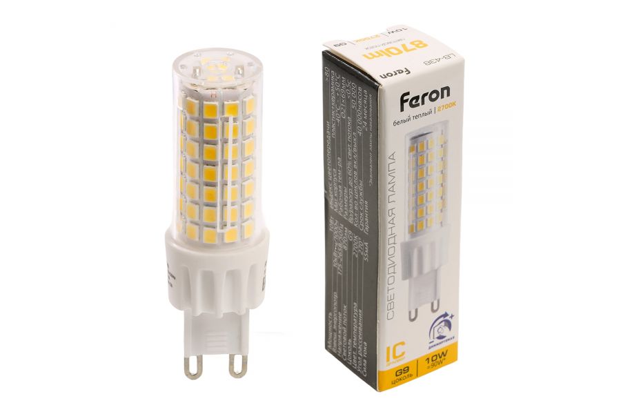 Лампа светодиодная диммируемая Feron LB-438 G9 10W 2700K 51741