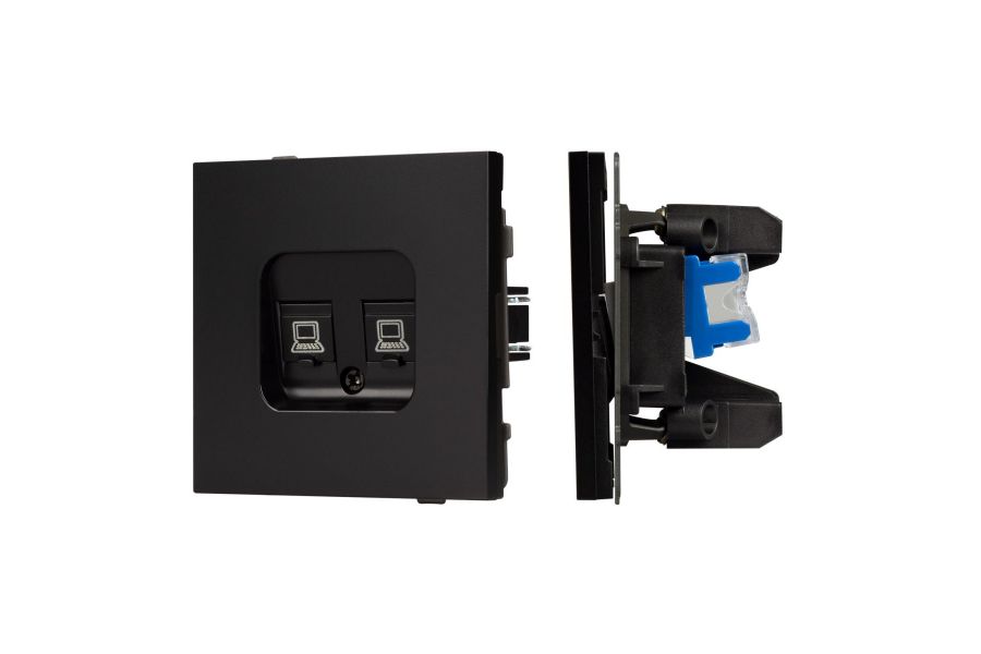Механизм компьютерной розетки двойной Arlight SCT-TENDO-MPC2-PL-BK (RJ-45, CAT6) 054101