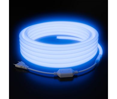 Комплект светодиодного неона Apeyron 220В, 6Вт/м, синий, smd 2835, 144д/м 10м, IP65,  с аксессуарами (сетевой шнур, заглушка, крепеж - 10шт) 10-117