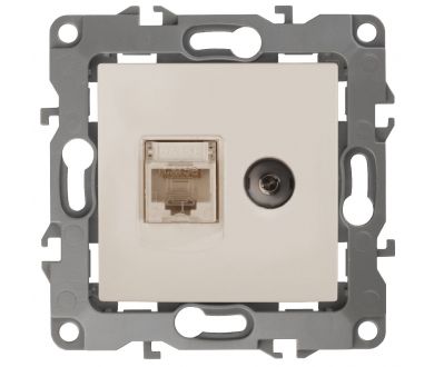 Розетка комбинированная RJ45+TV Эра 12-3110-02 Б0027442