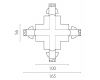 Соединение крестовое встраиваемое с подводом питания к треку 5030xx-R Lightstar Quattro 503147-R