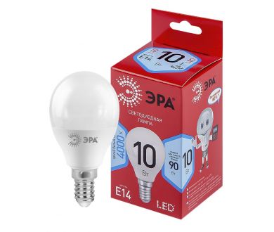 Лампа светодиодная Эра E14 10W 4000K LED P45-10W-840-E14 R Б0050233