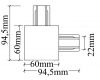 Коннектор L-образный Crystal Lux CLT 0.2211 03 BL