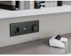 Комплект механизма розетки TV оконечной + SAT 5-862MHz 3.5dB/950-2150MHz 3.5dB Alfa Графит мягкое касание Quant Ambrella Volt MA913310 (AP9133, VM217)