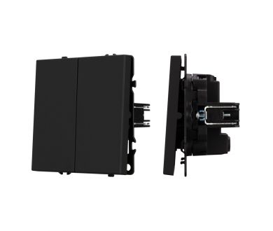 Выключатель перекрёстный 2 кл софт-тач черный оникс Arlight SWT-MKX2-SFPL-BK (250V, 10A) 061790(1)