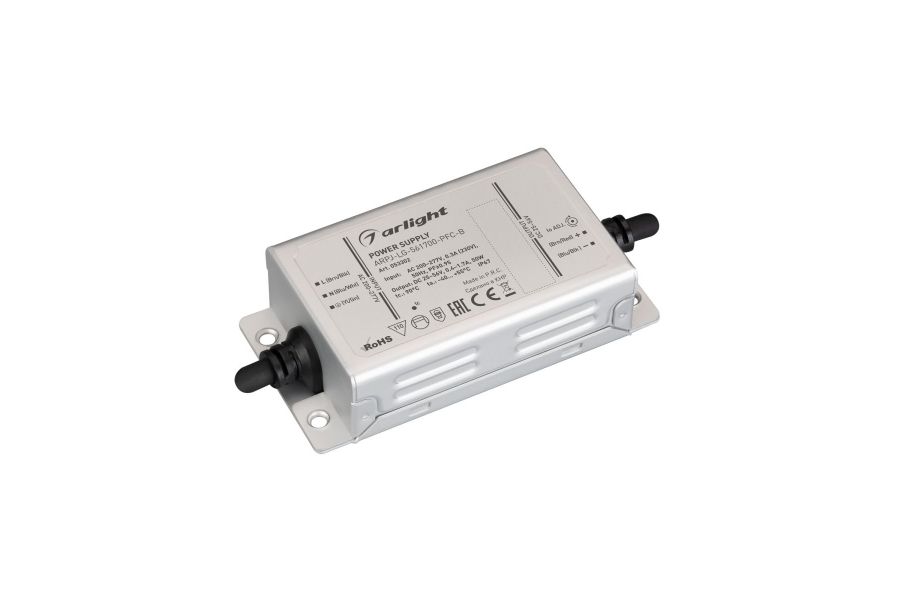 Блок питания Arlight ARPJ-LG-561700-PFC-B (50W, 25-56V, 0.4-1.7A) (IP67 Металл) 053302