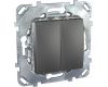 Переключатель двухклавишный Schneider Electric Unica 10AX 250V MGU5.213.12ZD