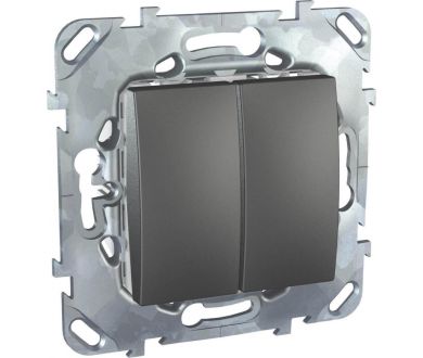 Переключатель двухклавишный Schneider Electric Unica 10AX 250V MGU5.213.12ZD