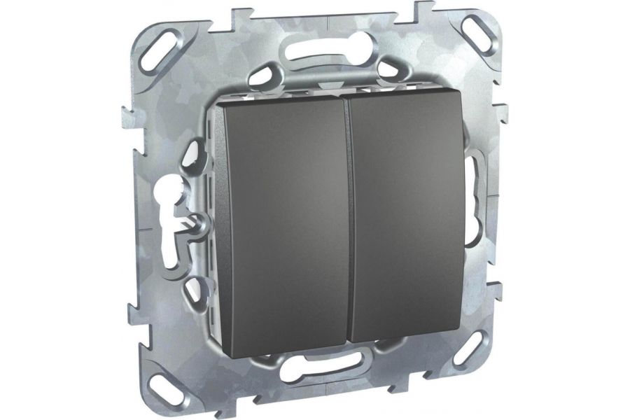 Переключатель двухклавишный Schneider Electric Unica 10AX 250V MGU5.213.12ZD