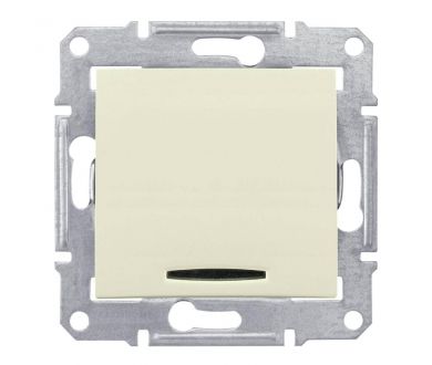 Выключатель одноклавишный с синей подсветкой Schneider Electric Sedna 10A 250V SDN1400147