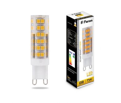 Лампа светодиодная Feron G9 7W 2700K Прямосторонняя Матовая LB-433 25766