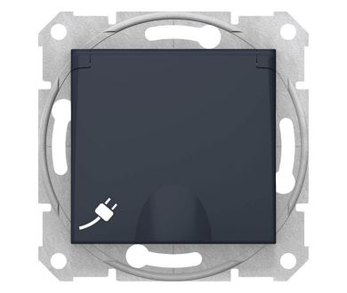 Розетка Schneider Electric Sedna с з/к со шторками и крышкой 16A 250V SDN3100470