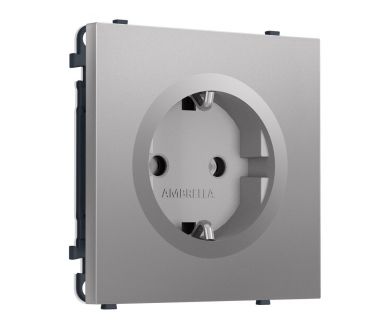 Комплект механизма электрической розетки SIGMA Сталь матовый 50Hz 2P+E с/з 16A-250V QUANT PRO Ambrella Volt MS506010 (SP5060, PR141)