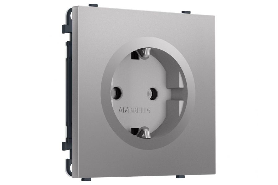 Комплект механизма электрической розетки SIGMA Сталь матовый 50Hz 2P+E с/з 16A-250V QUANT PRO Ambrella Volt MS506010 (SP5060, PR141)
