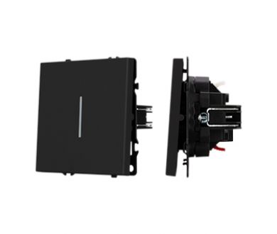 Выключатель звонковый 1 кл подсветка софт-тач черный оникс Arlight SWT-MKR1-SFPL-L-BK (250V, 10A) 061734(1)