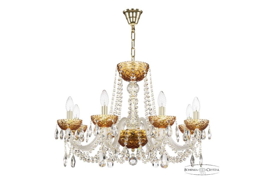 Подвесная люстра Bohemia Ivele Crystal 5402/8/240 G Amber/M-1F