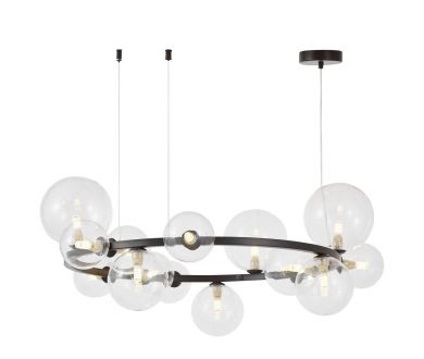 Купить Подвесная люстра Lumina Deco LDP 7033-15 BK+CL Подвесная люстра Lumina Deco LDP 7033-15 BK+CL