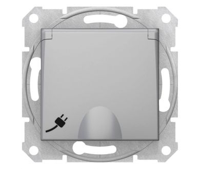 Розетка Schneider Electric Sedna с з/к со шторками и крышкой 16A 250V SDN3100560