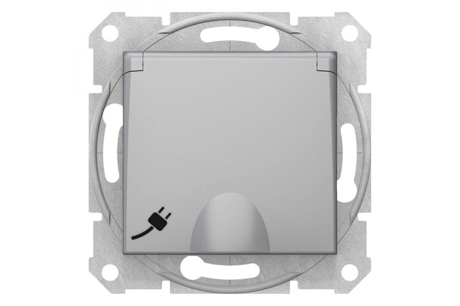 Розетка Schneider Electric Sedna с з/к со шторками и крышкой 16A 250V SDN3100560