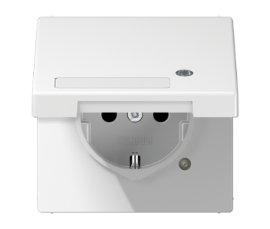 Розетка Schuko с крышкой Jung LS1520NAKLKOWW