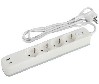 Сетевой фильтр Эра USF-4es-3m-2xUSBAC-W Б0059573