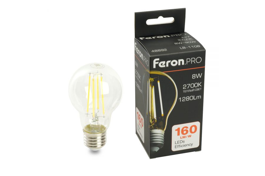 Светодиодная лампа Feron LB-1108 E27 8W 2700K 48892