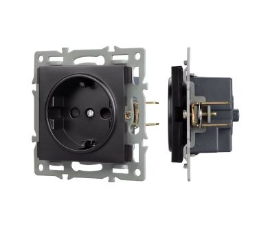Механизм электрической розетки Arlight SCT-MEU1-PL-BK (250V, 16A) 043731