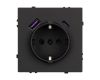 Розетка зк со шторками с USB тип А+С софт-тач черный оникс Arlight SCT-MUAC-SFPL-BK (250V, 16A) 054285(1)