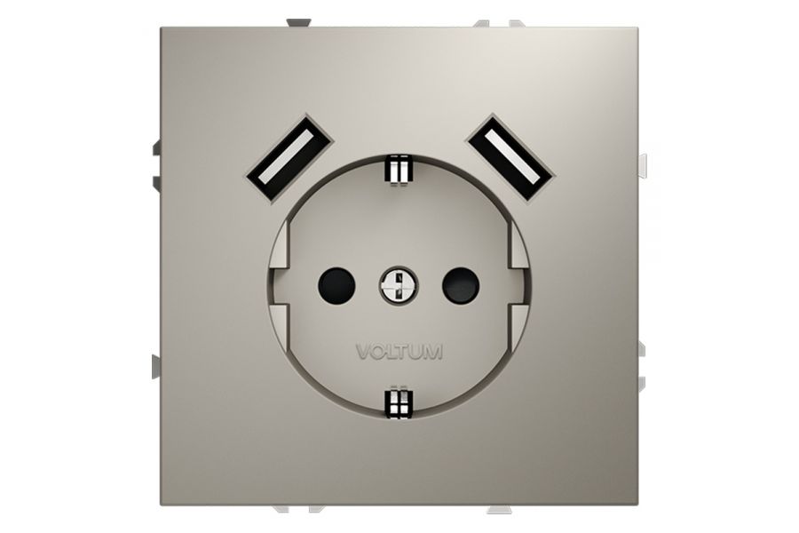 Розетка с USB, А+А Voltum S70 VLS040403 (кашемир)