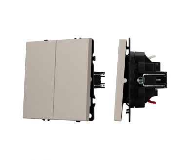 Механизм звонкового выключателя двухклавишный Arlight SWT-NOBE-MKR2-SFPL-CA (230V, 10A) (Кашемир) 061785