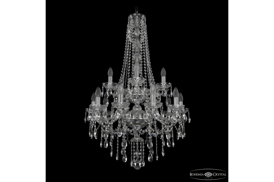 Подвесная люстра Bohemia Ivele Crystal 1415/10+5/220/h-102/2d Ni