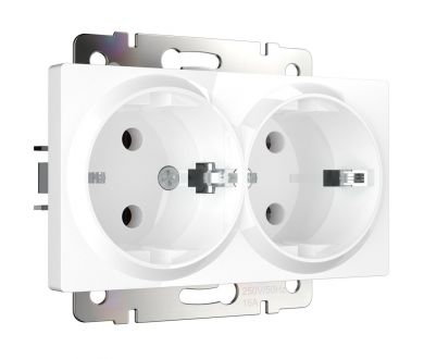 Розетка двойная с заземлением (белый) Werkel W1172001 4690389157257 a051370