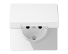 Розетка Schuko с крышкой Jung LS1520BFKLWWM