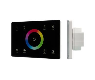 Панель Arlight Sens Smart-P83-RGB Black (230V, 4 зоны, 2.4G) 028403