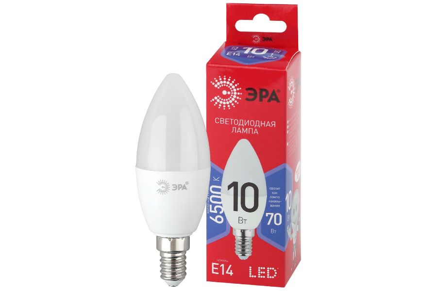 Лампа светодиодная Эра E14 10W 6500K LED B35-10W-865-E14 R Б0045337