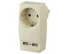 Разветвитель электрический Эра SP-1e-USB-I на 1 розетку + 2 USB с заземлением 16А сл. кость Б0027836