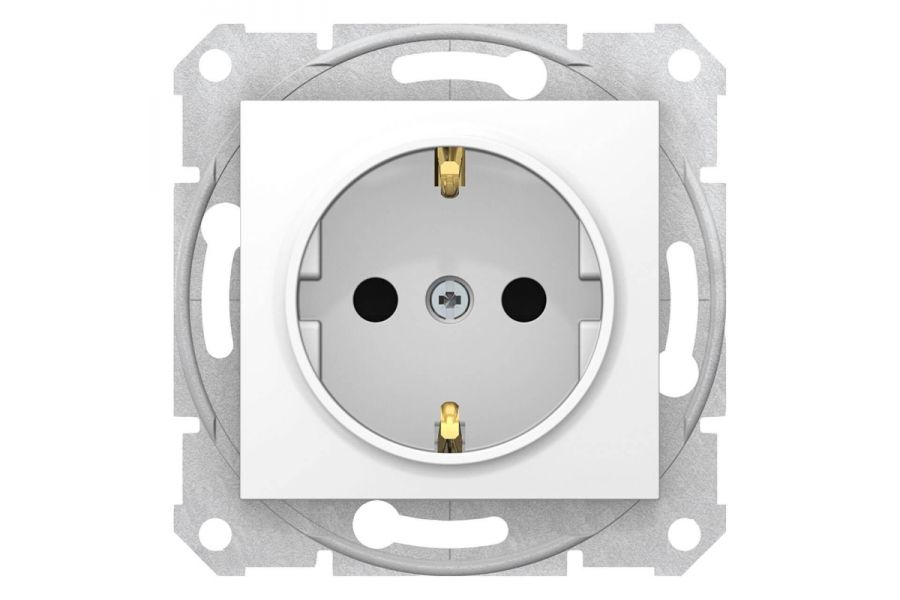 Розетка Schneider Electric Sedna с з/к со шторками 16A 250V SDN3001721