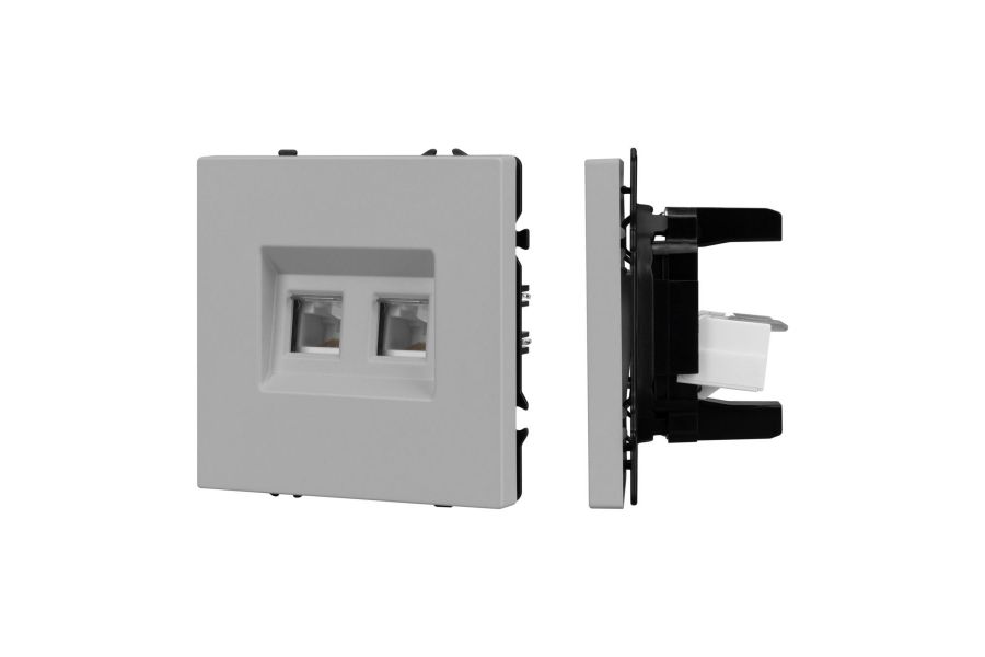 Механизм сдвоенной компьютерной розетки Arlight SCT-NOBE-MPC2-SFPL-IS (RJ-45, CAT6) 059451