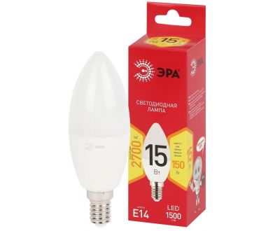 Лампа светодиодная Эра RED LINE LED B35-15W-827-E14 R 15Вт свеча Б0070087