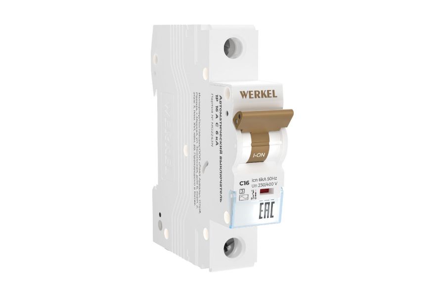 Автоматический выключатель 1P 16 A C 6 кА Werkel W901P166 4690389192562 a062457