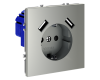 Розетка с USB, А+А Voltum S70 VLS040405 (сталь)
