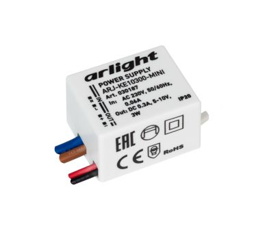 Купить Блок питания Arlight ARJ-KE10300-Mini (3W, 300mA) 030187 Блок питания Arlight ARJ-KE10300-Mini (3W, 300mA) 030187