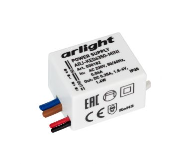Купить Блок питания Arlight ARJ-KE04350-Mini (1.4W, 350mA) 030182 Блок питания Arlight ARJ-KE04350-Mini (1.4W, 350mA) 030182