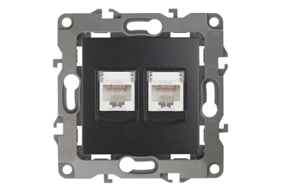 Розетка информационная двойная 2XRJ45 Эра 12-3108-05 Б0014733