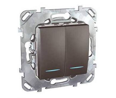 Выключатель двухклавишный с подсветкой Schneider Electric Unica MGU5.0101.12NZD