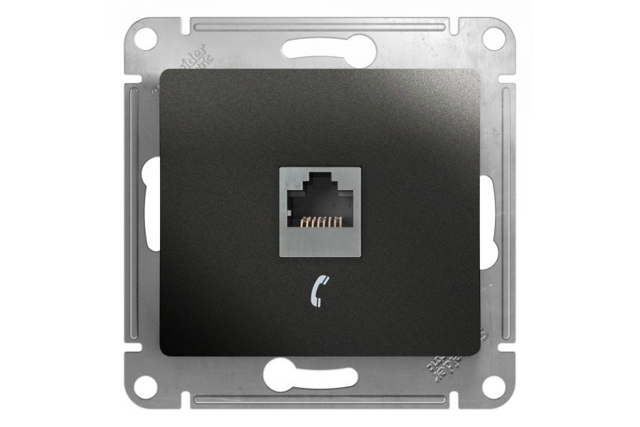 Розетка телефонная RJ11 Systeme Electric Glossa Антрацит GSL000781T