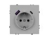 Розетка зк со шторками с USB тип А+С софт-тач никель Arlight SCT-MUAC-SFPL-IS (250V, 16A) 059445(1)