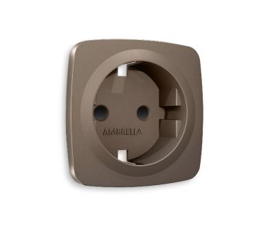 Лицевая панель для розетки с/з со шторками Ambrella Volt Omega OP6370