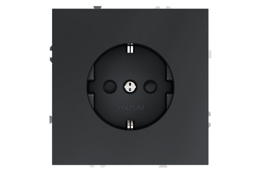 Розетка со шторками Voltum S70 VLS040207 (графит)