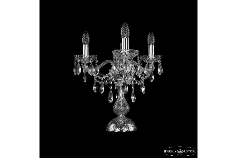 Настольная лампа Bohemia Ivele Crystal 1415L/3/141-39 Ni